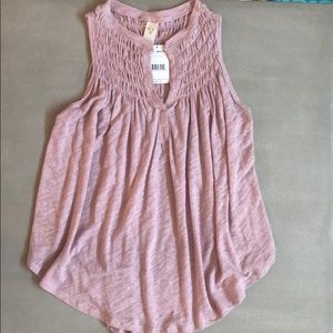 FREE PEOPLE SMOCKED TOP! Cloud Pink! NWT! XS